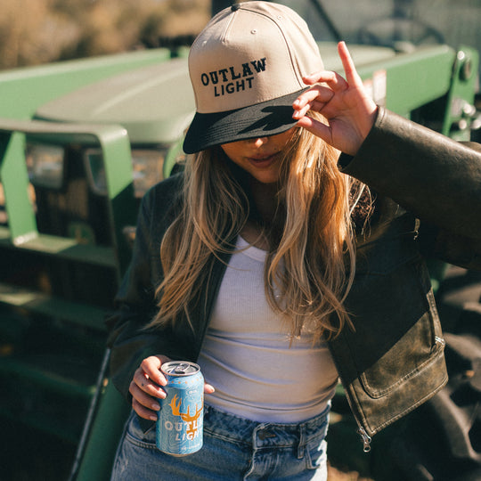 Outlaw Light 5 Panel Hat: Black/Khaki