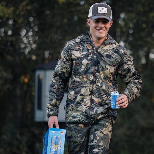 Outlaw Light Patch Trucker Hat: Chocolate Chip/Birch