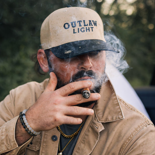 Outlaw Light 5 Panel Hat: Black/Khaki