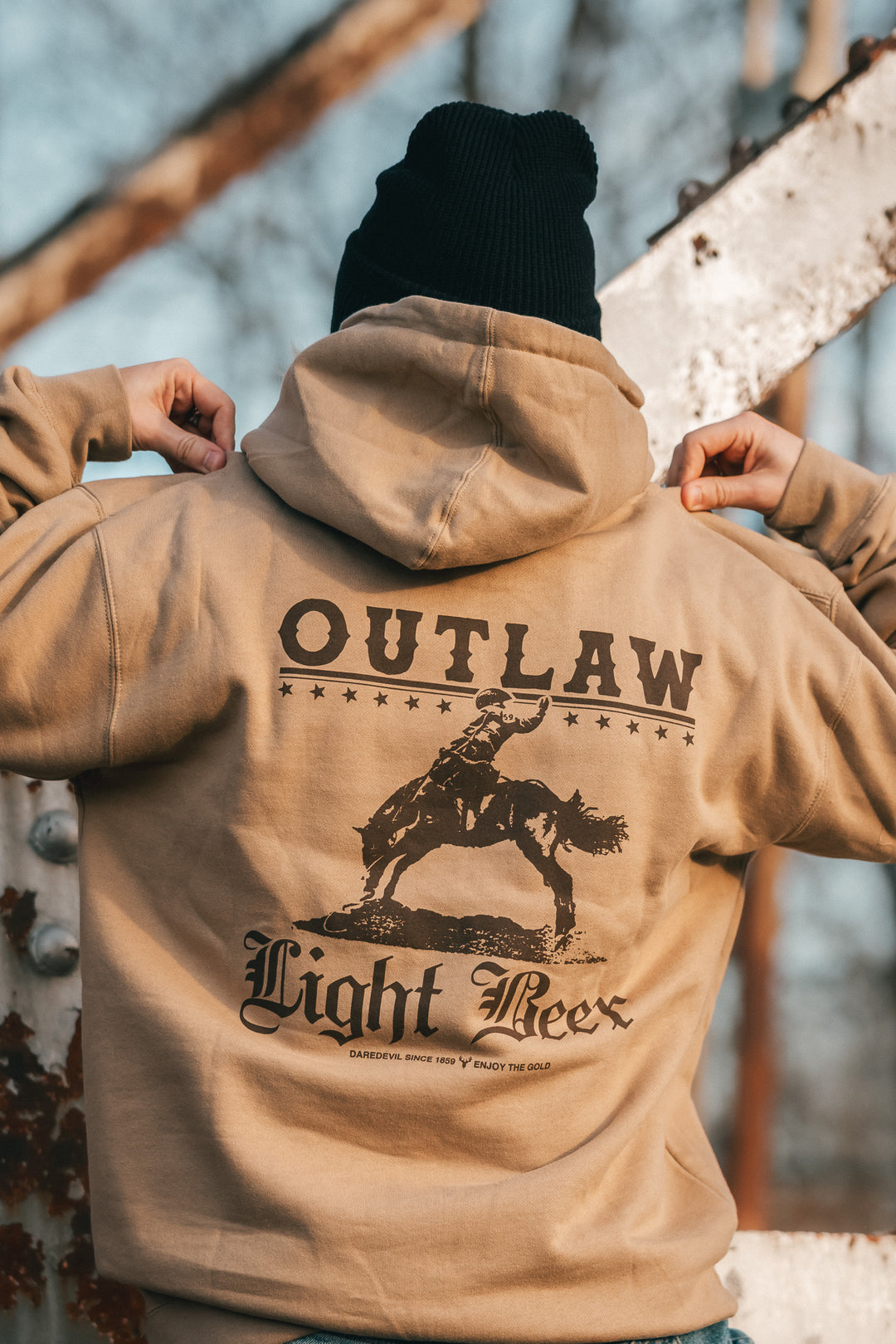 Buckin' Outlaws Hoodie - Sandstone