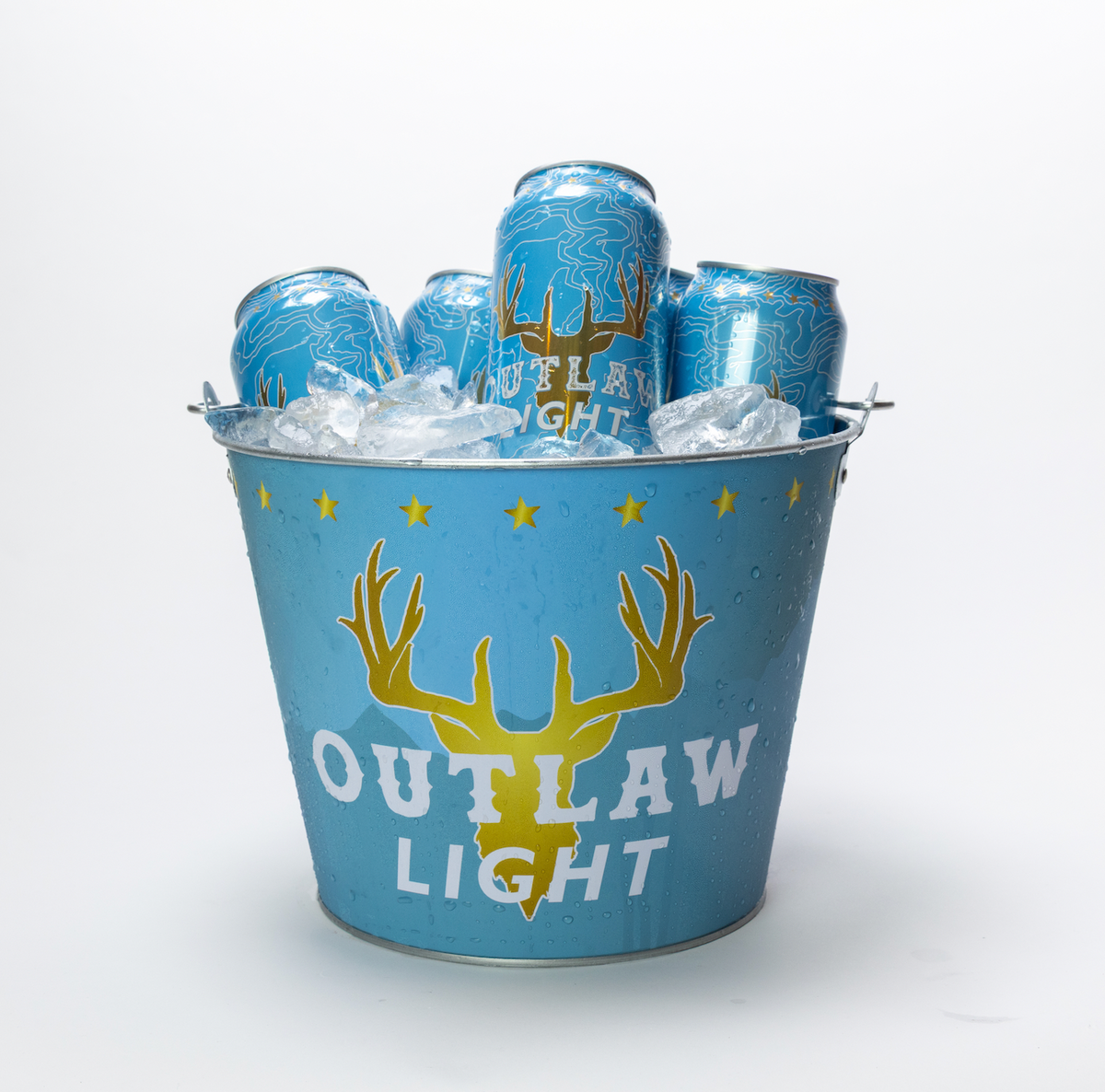 Outlaw Light Blue Metal Bucket
