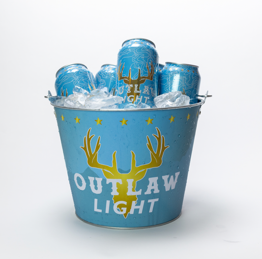 Outlaw Light Blue Metal Bucket